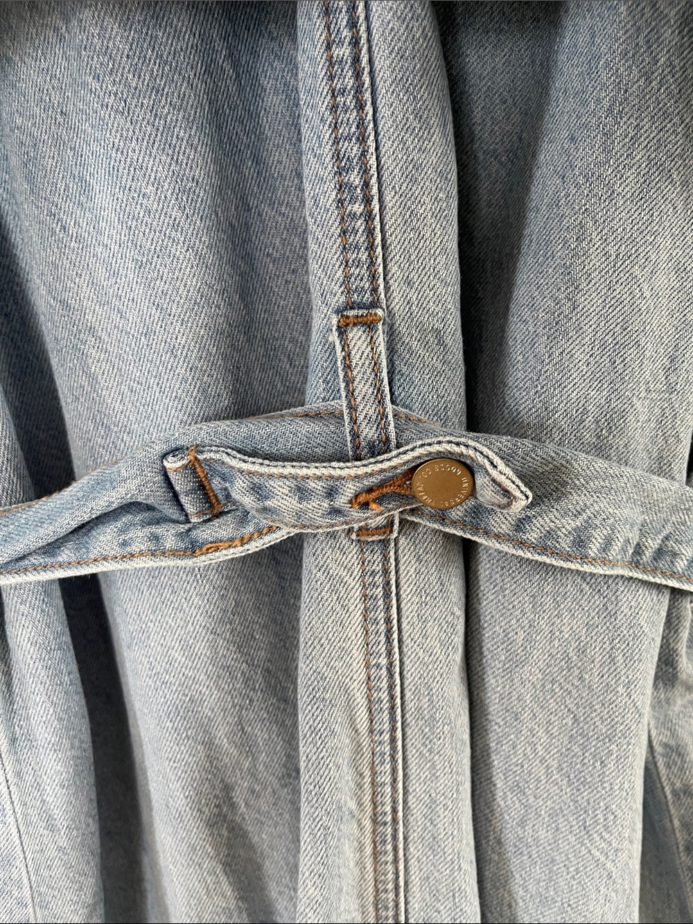 Universal Thread Denim Trench Coat Small Long Jacket Western - Picture 9 of 11